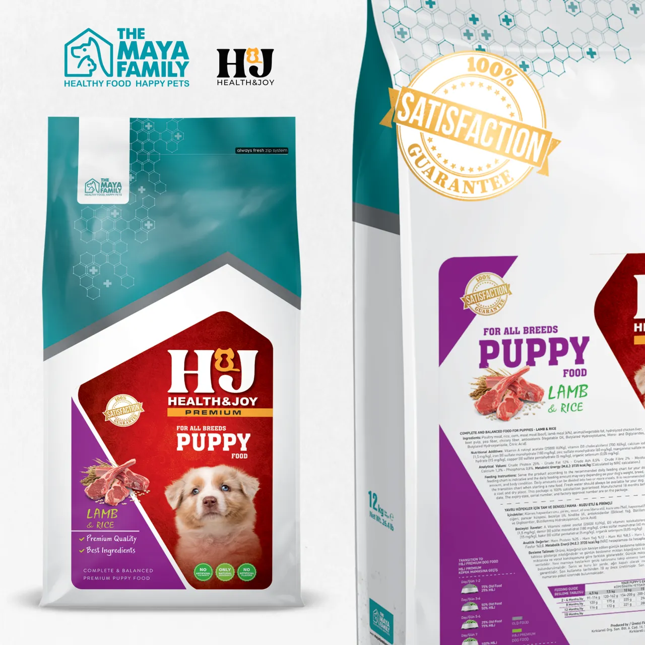 H&J PREMIUM LAMB, RICE PUPPY  THỊT CỪU, GẠO Thức ăn hoàn chỉnh và cân bằng cho tất cả các giống chó con. Công thức cao cấp hoàn chỉnh và cân bằng, đáp ứng tất cả các nhu cầu hàng ngày của mèo và chó, chứa tất cả các loại vitamin và khoáng chất, omega 3 và 6. Chỉ sử dụng nguyên liệu thô chất lượng cao và công thức cân bằng protein, chất béo và carbohydrate.